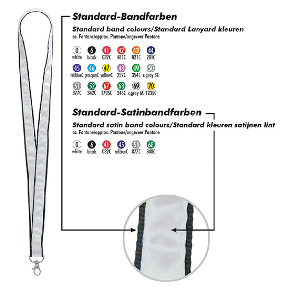 Schlüsselband/Lanyard Satin, Bandbreite 20 mm