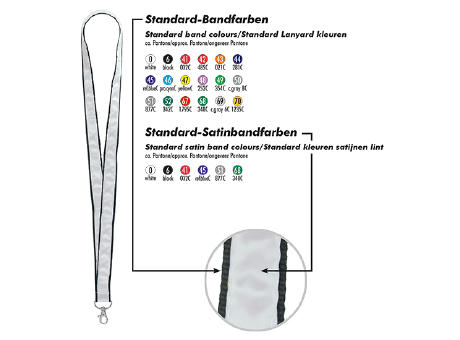 Schlüsselband/Lanyard Satin, Bandbreite 20 mm