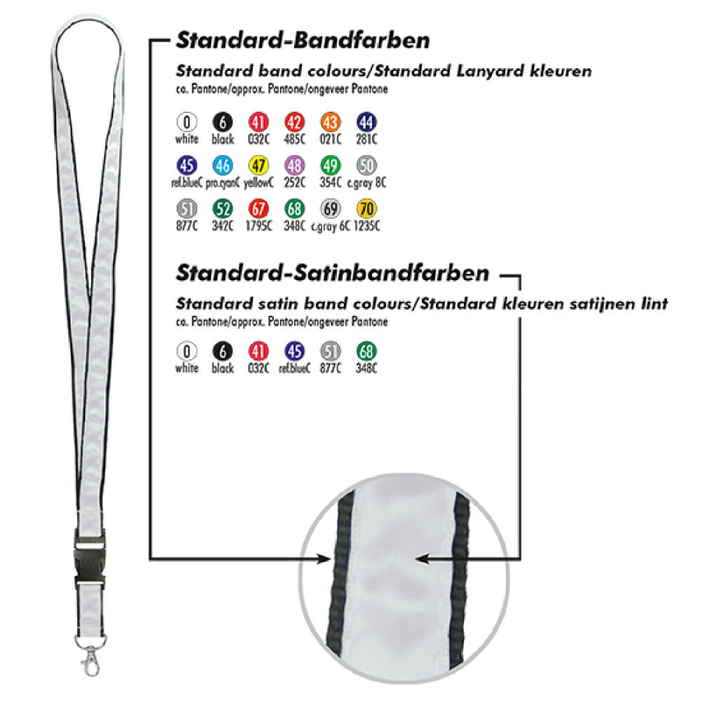 Schlüsselband/Lanyard Satin, Bandbreite 20 mm