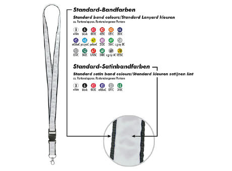 Schlüsselband/Lanyard Satin, Bandbreite 20 mm