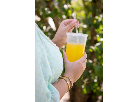 Trinkbecher "Vital", 500 ml mit Deckel und Strohhalm