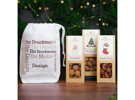 3 Weihnachts-Snacks im Baumwollsäckchen