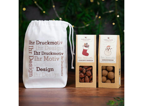 2 Weihnachts-Snacks im Baumwollsäckchen