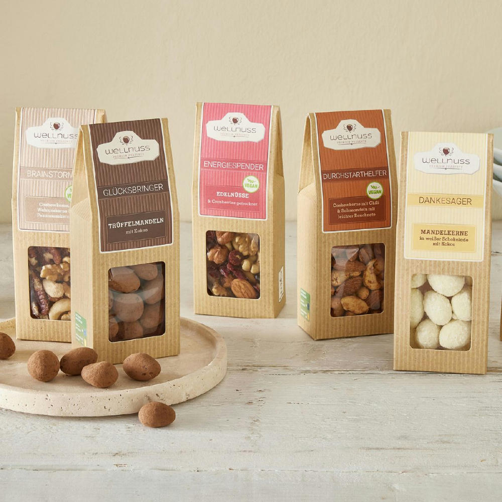 Premium Snacks in der Faltschachtel