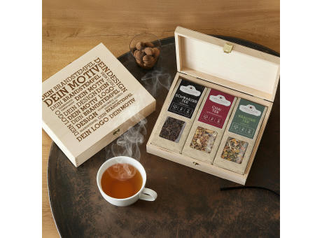 3 Tee Spezialitäten in der Birkenholzbox