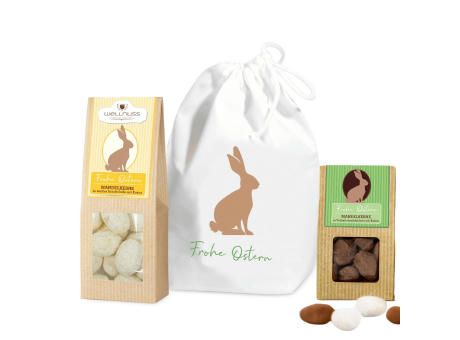 1 Faltschachteln und 1 Mini Faltschachtel im Baumwollsäckchen - Oster-Edition