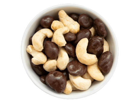 Faltschachtel - Akkulader - Cranberries in Zartbitterschokolade & Cashewkerne