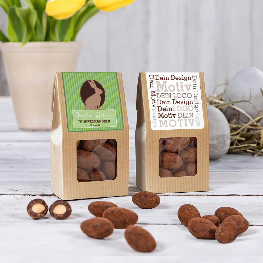 Oster-Edition - Mini Faltschachtel - Trüffelmandeln mit Kakao