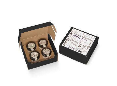 Geschenkkarton mit 4 Weihnachts-Spezialitäten im Glas