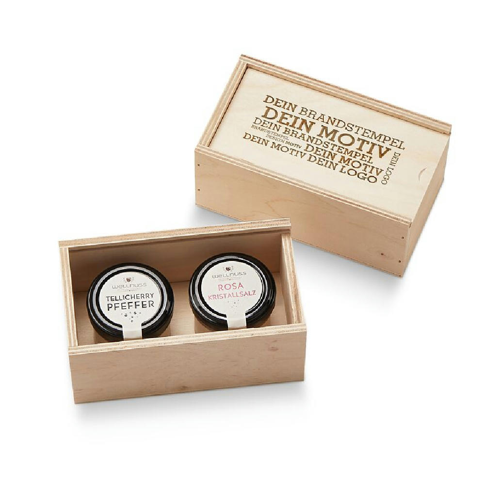 Gourmetkästchen mit 2 Gourmet Gewürzen im Glas