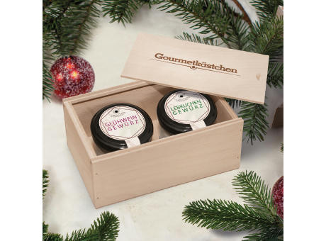 Gourmetkästchen mit 2 Weihnachts-Spezialitäten im Glas