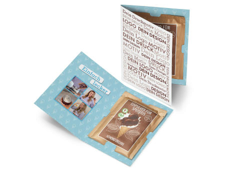 Portionsbeutel Eispulver in der Klappkarte