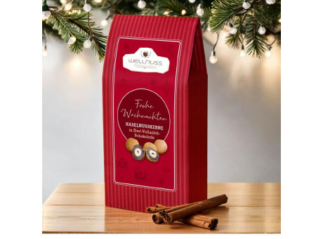 Maxi Faltschachtel - Weihnachts Edition - Haselnusskerne in Vollmilch-Zimt Schokolade