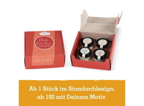 Geschenkkarton mit 4 Gourmet Gewürzen im Glas