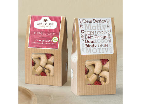 Mini Faltschachtel - energiespender - Cranberries & Cashewkerne