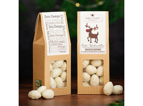 Weihnachts-Edition - Faltschachtel -Kokosmandeln in weißer Schokolade