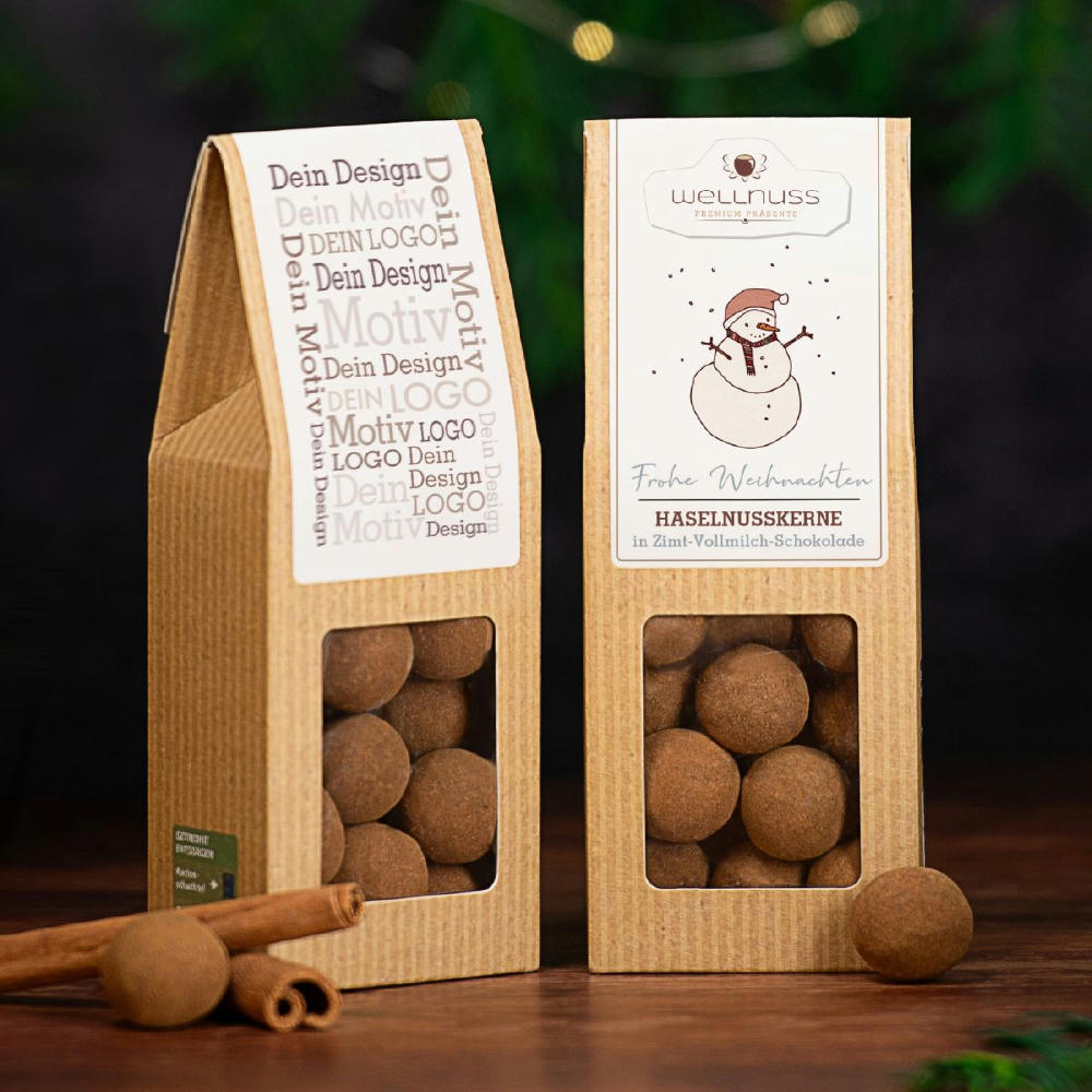 Weihnachts-Edition - Faltschachtel - Haselnusskerne in Zimtvollmilch