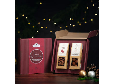 Geschenkkarton mit 2 Premium Snacks - Weihnachts-Edition
