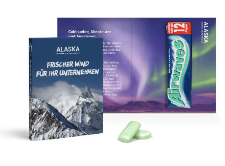 Werbekarte mit Wrigley's Airwaves