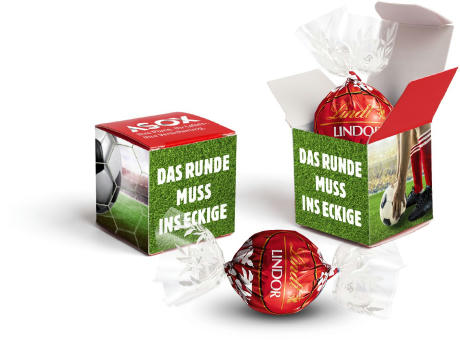 Lindt Lindor Kugel im Werbewürfel