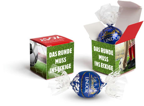Lindt Lindor Kugel im Werbewürfel
