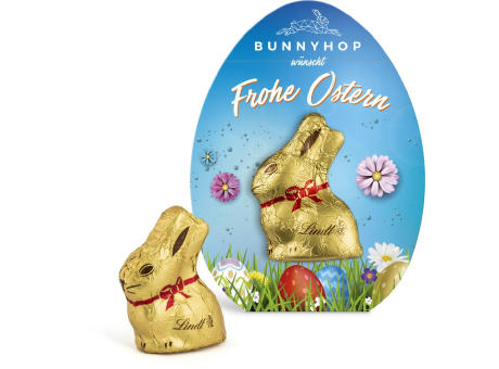 Lindt Mini Goldhase in Osterei-Werbekartonage