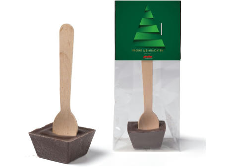 Trinkschokolade am Holzlöffel