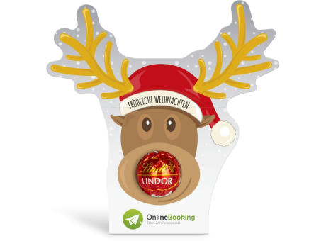 Lindt Lindor Kugel in Werbekartonage "Rentier"