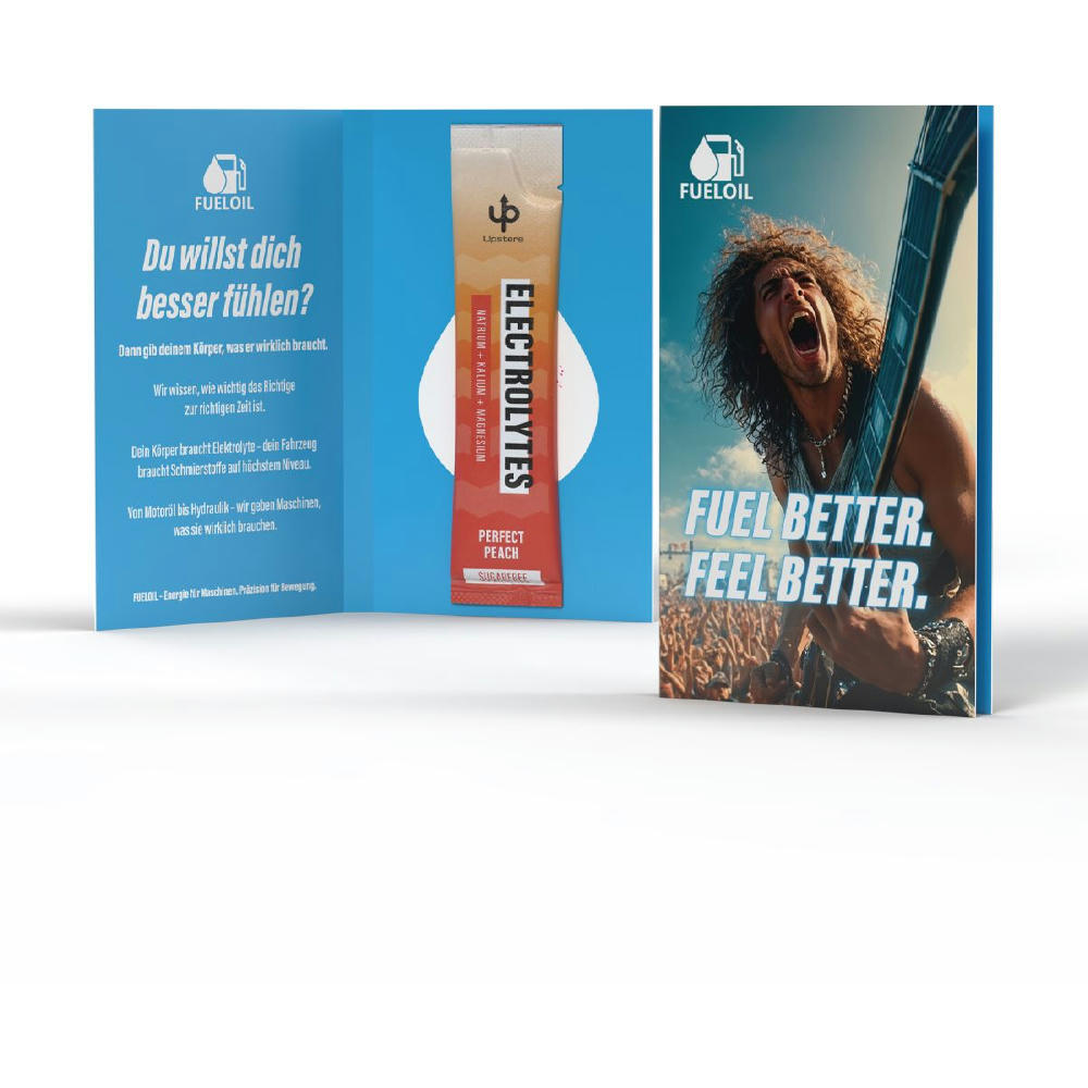 Upsters Electrolytes Stick in Werbeklappkarte