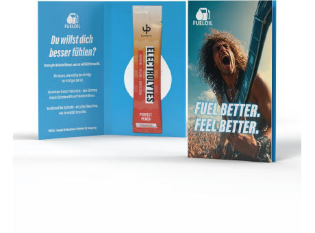 Upsters Electrolytes Stick in Werbeklappkarte