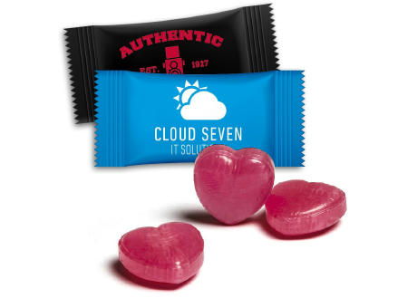 Herzbonbons im Flowpack