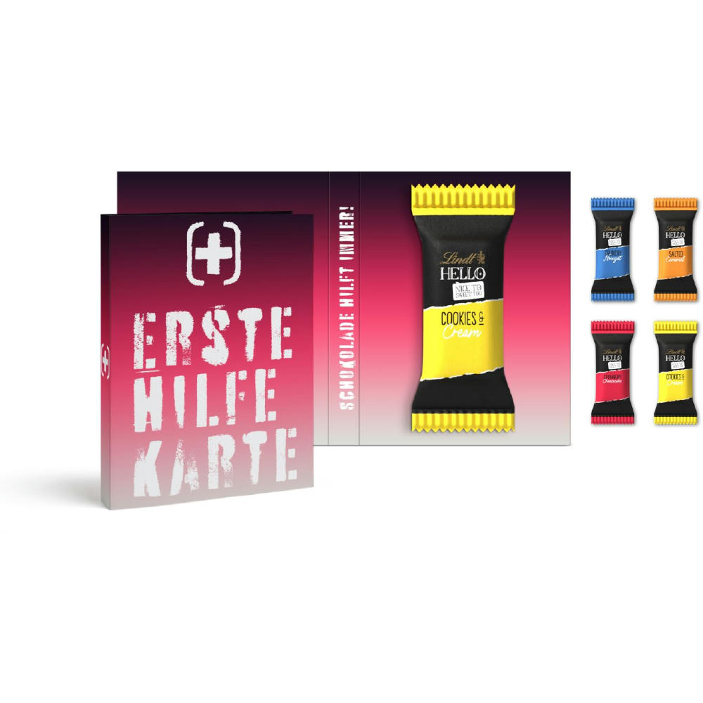 Lindt HELLO Mini Stick in Werbeklappkarte
