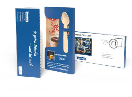 Dr. Oetker Tassenpudding in Mailingmappe