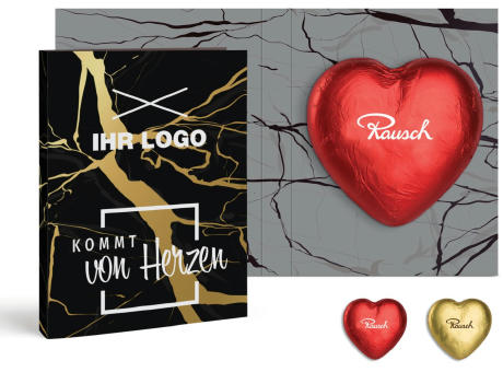 Rausch Plantagen Schokoladen-Herz in Klappkarte groß