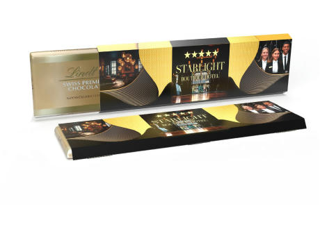 Lindt Alpenvollmilch Extra Tafel im Werbeschuber