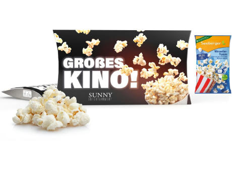Mikrowellen-Popcorn in Werbekartonage