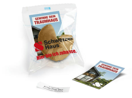 Glückskekse mit Werbekärtchen