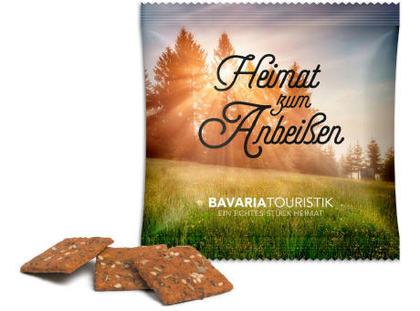 Vollkorn Snack im Werbetütchen