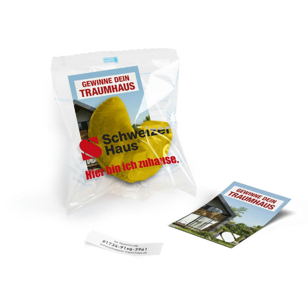 Glückskekse mit Werbekärtchen