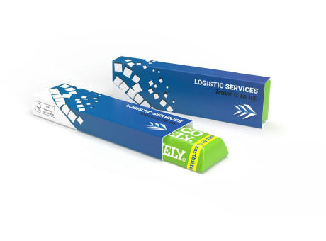 Tony's Chocolonely Riegel im Werbeschuber