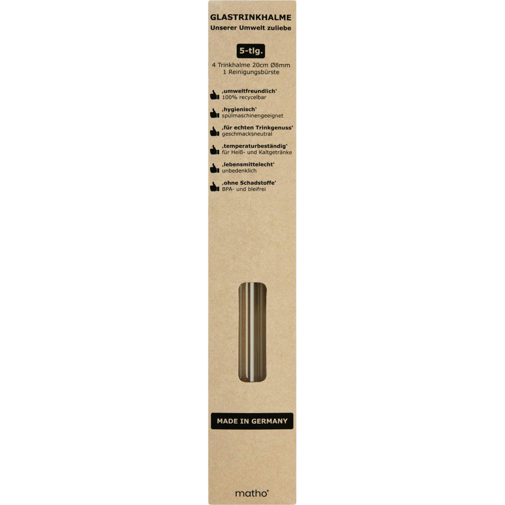 Nestler-matho ECO farbiges Glas-Trinkhalm Set N-m 589-4C