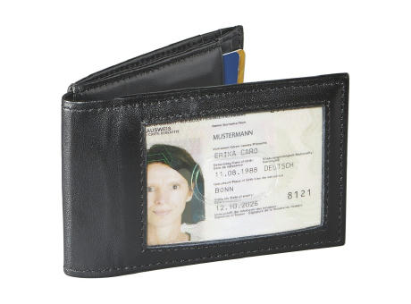 RFID Leder-Etui für Kreditkarten und Ausweise mit Münzfach