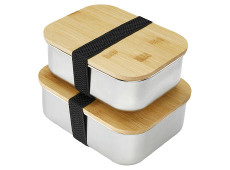 Lunchbox 1350 ml aus Edelstahl mit Bambus-Deckel
