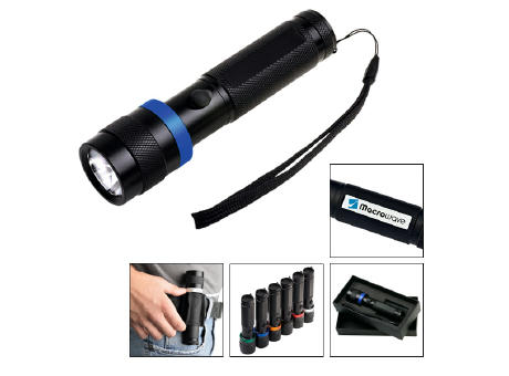 LED Leuchte "Security 3W schwarz/blau"