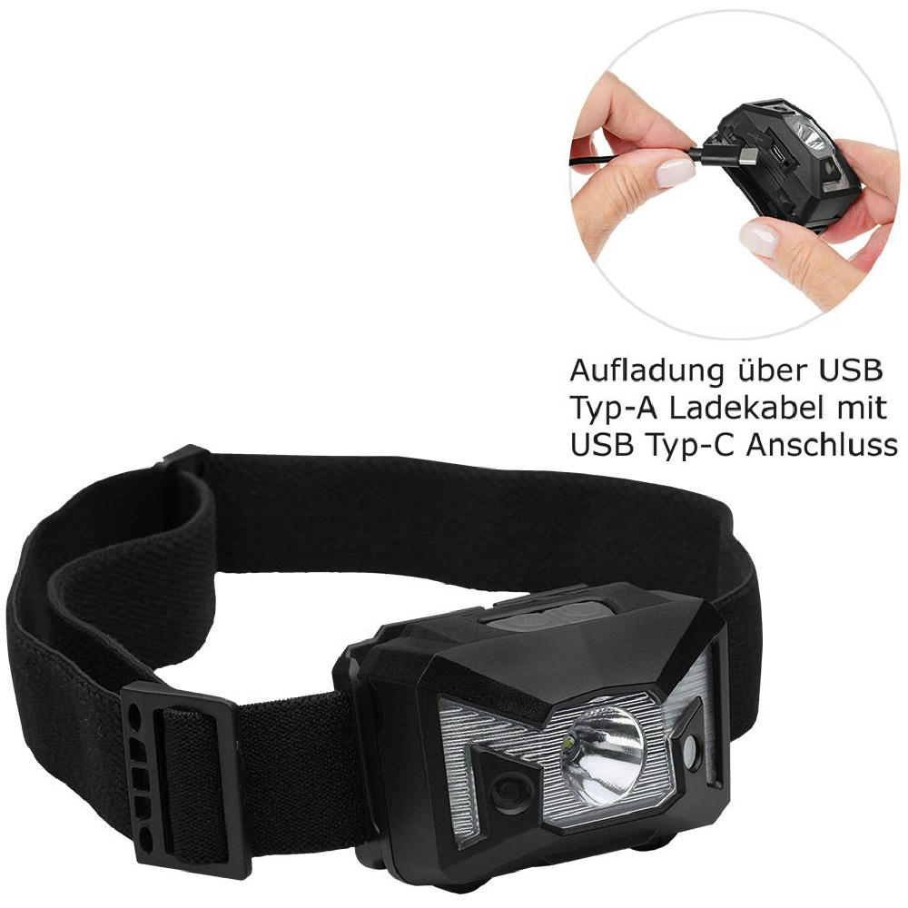 Aufladbare LED Stirnleuchte mit Sensorfunktion "Sensor Head Light Charge 125 L"