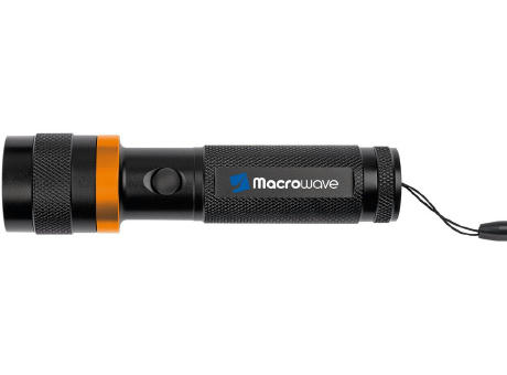 LED Leuchte "Security 3W schwarz/orange"