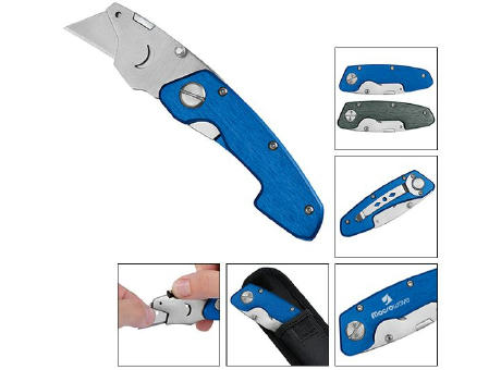 Trapezklingen-Klappmesser "Piranha blau"