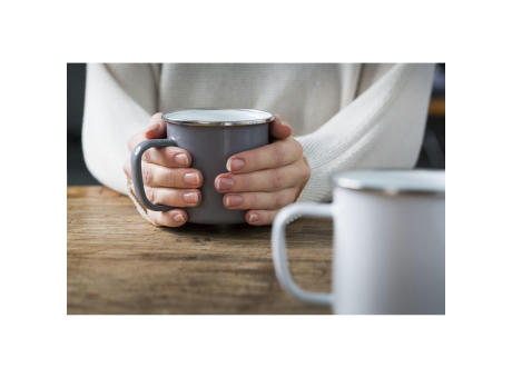 Retro Silver Emaille Tasse 350 ml