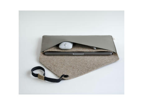 Recycled Felt & Apple Leather Laptop Sleeve 15/16"