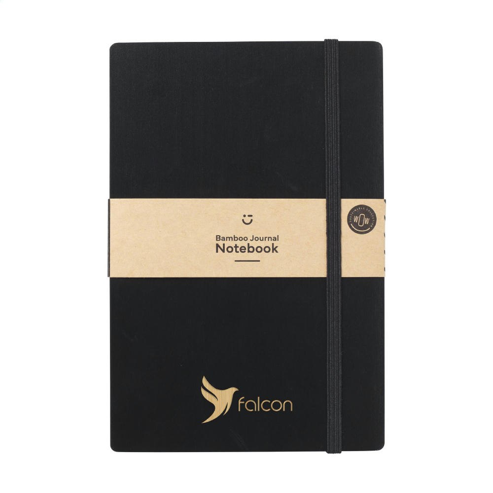 Bamboo Journal Naked Spine Notebook Black A5